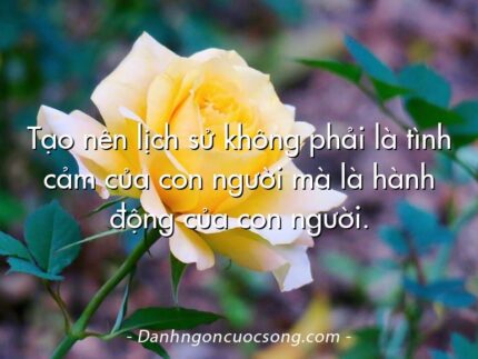 Tạo nên lịch sử không phải là tình cảm của con người mà là hành động của con người.