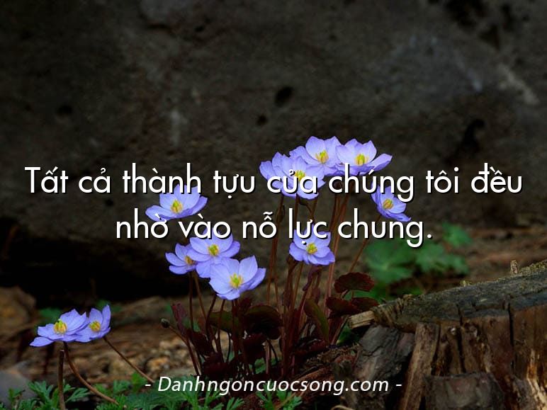 Tất cả thành tựu của chúng tôi đều nhờ vào nỗ lực chung.