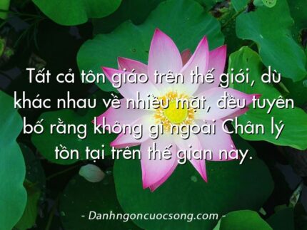 Tất cả tôn giáo trên thế giới, dù khác nhau về nhiều mặt, đều tuyên bố rằng không gì ngoài Chân lý tồn tại trên thế gian này.