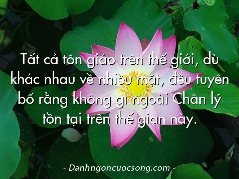 Tất cả tôn giáo trên thế giới, dù khác nhau về nhiều mặt, đều tuyên bố rằng không gì ngoài Chân lý tồn tại trên thế gian này.