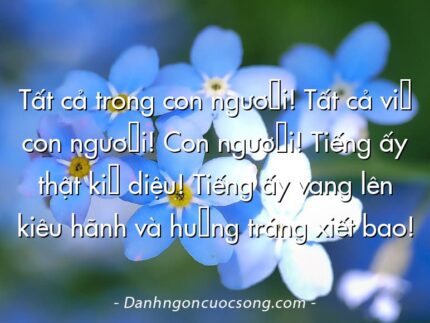 Tất cả trong con người! Tất cả vì con người! Con người! Tiếng ấy thật kì diệu! Tiếng ấy vang lên kiêu hãnh và hùng tráng xiết bao!