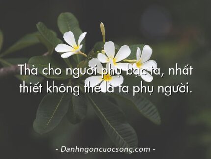 Thà cho người phụ bạc ta, nhất thiết không thể là ta phụ người.