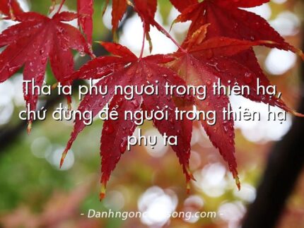 Thà ta phụ người trong thiên hạ, chứ đừng để người trong thiên hạ phụ ta