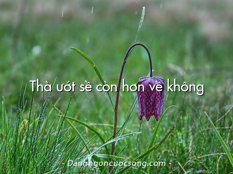 Thà ướt sề còn hơn về không