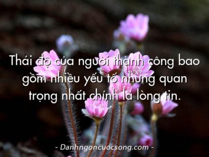 Thái độ của người thành công bao gồm nhiều yếu tố nhưng quan trọng nhất chính là lòng tin.