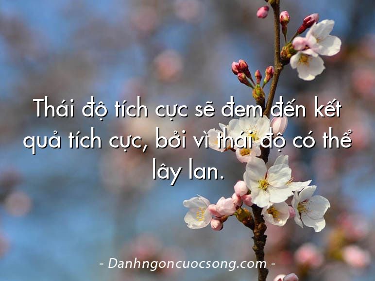 Thái độ tích cực sẽ đem đến kết quả tích cực, bởi vì thái độ có thể lây lan.