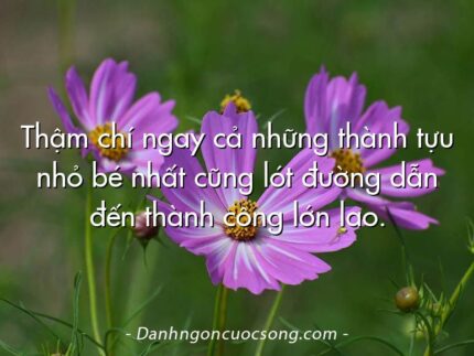 Thậm chí ngay cả những thành tựu nhỏ bé nhất cũng lót đường dẫn đến thành công lớn lao.