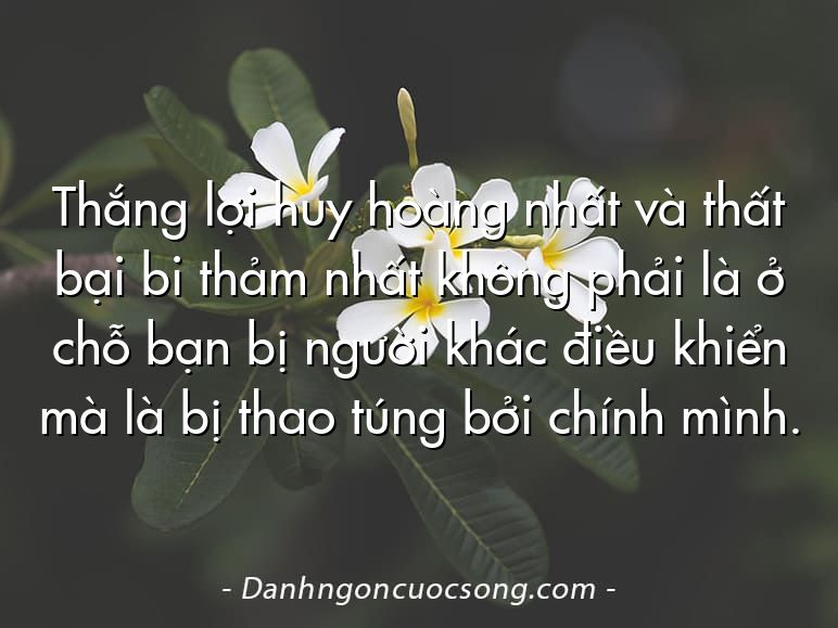 Thắng lợi huy hoàng nhất và thất bại bi thảm nhất không phải là ở chỗ bạn bị người khác điều khiển mà là bị thao túng bởi chính mình.