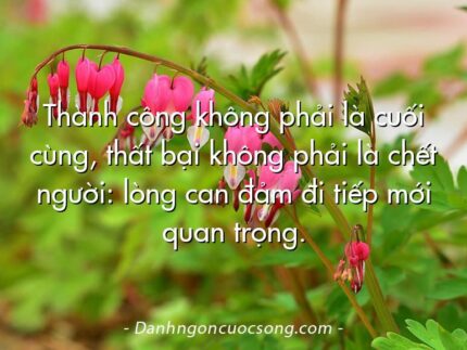 Thành công không phải là cuối cùng, thất bại không phải là chết người: lòng can đảm đi tiếp mới quan trọng.