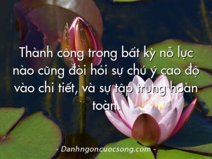 Thành công trong bất kỳ nỗ lực nào cũng đòi hỏi sự chú ý cao độ vào chi tiết, và sự tập trung hoàn toàn.