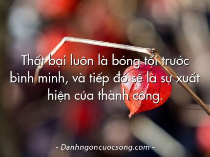 Thất bại luôn là bóng tối trước bình minh, và tiếp đó sẽ là sự xuất hiện của thành công.
