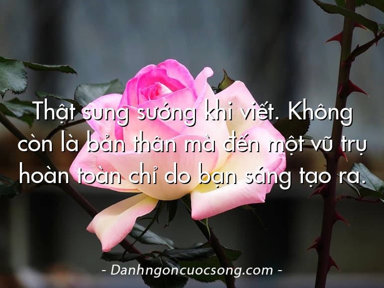 Thật sung sướng khi viết. Không còn là bản thân mà đến một vũ trụ hoàn toàn chỉ do bạn sáng tạo ra.