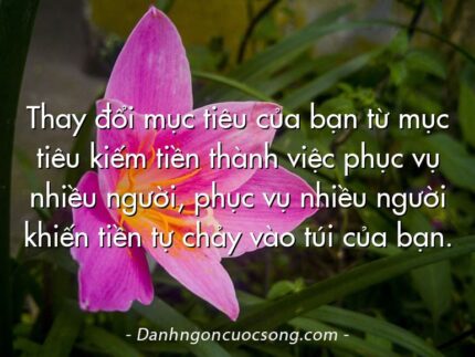 Thay đổi mục tiêu của bạn từ mục tiêu kiếm tiền thành việc phục vụ nhiều người, phục vụ nhiều người khiến tiền tự chảy vào túi của bạn.