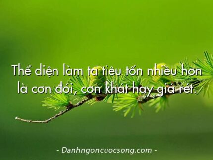 Thể diện làm ta tiêu tốn nhiều hơn là cơn đói, cơn khát hay giá rét.