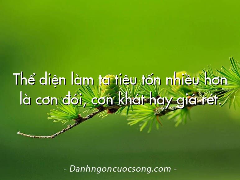 Thể diện làm ta tiêu tốn nhiều hơn là cơn đói, cơn khát hay giá rét.