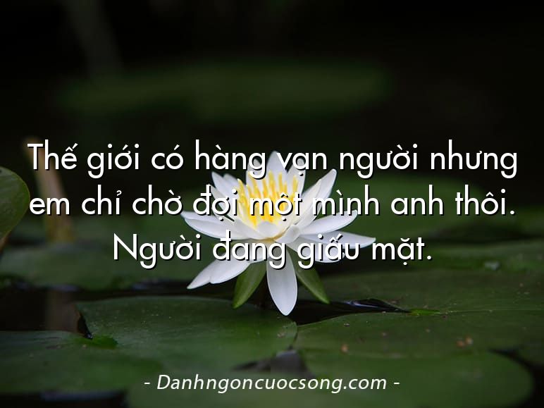 Thế giới có hàng vạn người nhưng em chỉ chờ đợi một mình anh thôi. Người đang giấu mặt.