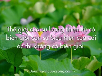 Thế giới của sự lương thiện thì có biên giới còn sự biểu hiện của cái ác thì không có biên giới.