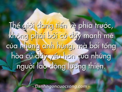 Thế giới đang tiến về phía trước, không phải bởi cú đẩy mạnh mẽ của những anh hùng, mà bởi tổng hòa cú đẩy yếu hơn của những người lao động lương thiện.