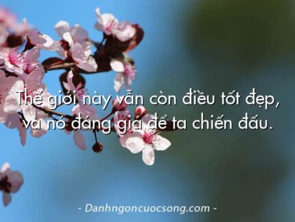 Thế giới này vẫn còn điều tốt đẹp, và nó đáng giá để ta chiến đấu.