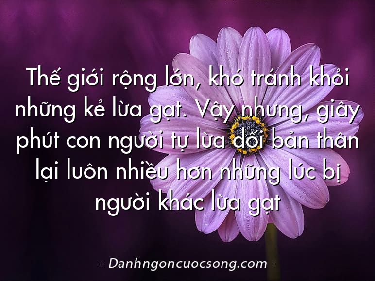 Thế giới rộng lớn, khó tránh khỏi những kẻ lừa gạt. Vậy nhưng, giây phút con người tự lừa dối bản thân lại luôn nhiều hơn những lúc bị người khác lừa gạt