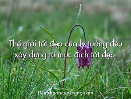 Thế giới tốt đẹp của lý tưởng đều xây dựng từ mục đích tốt đẹp.