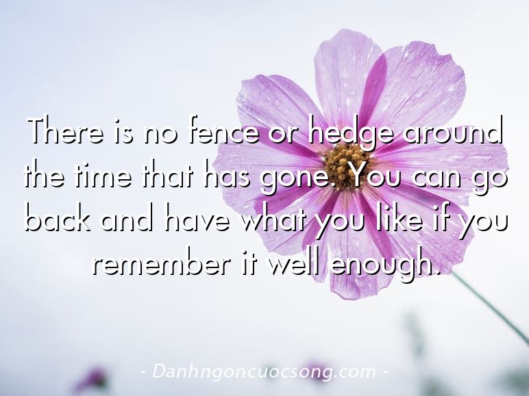 There is no fence or hedge around the time that has gone. You can go back and have what you like if you remember it well enough.