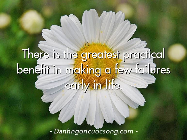 There is the greatest practical benefit in making a few failures early in life.