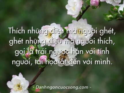 Thích những điều mà người ghét, ghét những điều mà người thích, gọi là trái ngược hẳn với tính người, tai họa ắt đến với mình.