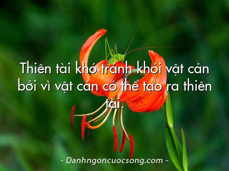 Thiên tài khó tránh khỏi vật cản bởi vì vật cản có thể tạo ra thiên tài.
