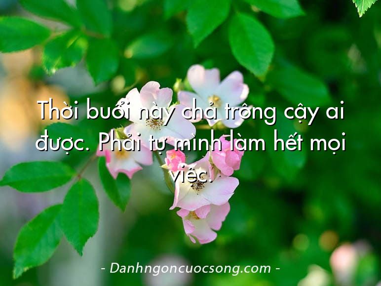 Thời buổi này chả trông cậy ai được. Phải tự mình làm hết mọi việc.