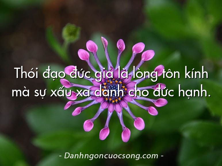 Thói đạo đức giả là lòng tôn kính mà sự xấu xa dành cho đức hạnh.