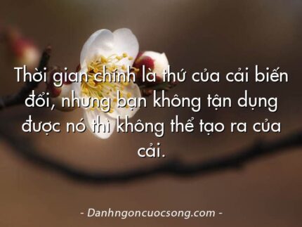 Thời gian chính là thứ của cải biến đổi, nhưng bạn không tận dụng được nó thì không thể tạo ra của cải.