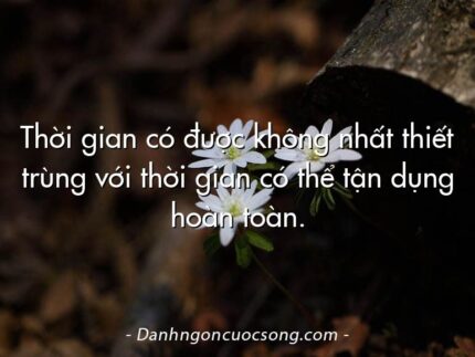 Thời gian có được không nhất thiết trùng với thời gian có thể tận dụng hoàn toàn.