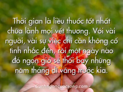 Thời gian là liều thuốc tốt nhất chữa lành mọi vết thương. Với vài người, vài sự việc chỉ cần không cố tình nhắc đến, rồi một ngày nào đó ngọn gió sẽ thổi bay những năm tháng dĩ vãng trước kia.
