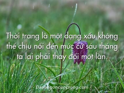 Thời trang là một dạng xấu không thể chịu nổi đến mức cứ sáu tháng ta lại phải thay đổi một lần.