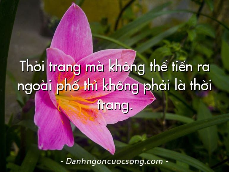 Thời trang mà không thể tiến ra ngoài phố thì không phải là thời trang.