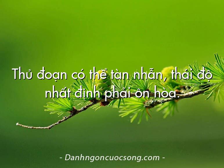 Thủ đoạn có thể tàn nhẫn, thái độ nhất định phải ôn hòa.