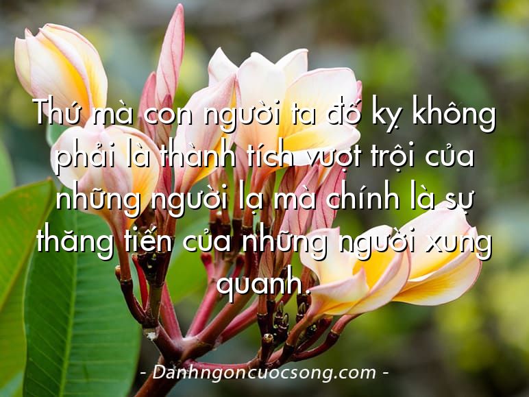 Thứ mà con người ta đố kỵ không phải là thành tích vượt trội của những người lạ mà chính là sự thăng tiến của những người xung quanh.