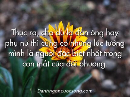 Thực ra, cho dù là đàn ông hay phụ nữ thì cũng có những lúc tưởng mình là người đặc biệt nhất trong con mắt của đối phương.