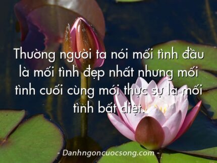 Thường người ta nói mối tình đầu là mối tình đẹp nhất nhưng mối tình cuối cùng mới thực sự là mối tình bất diệt.