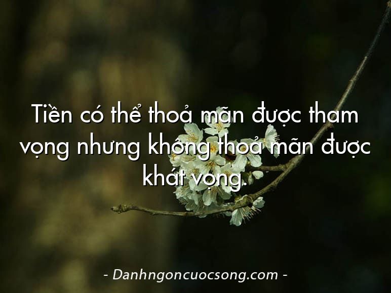 Tiền có thể thoả mãn được tham vọng nhưng không thoả mãn được khát vọng.