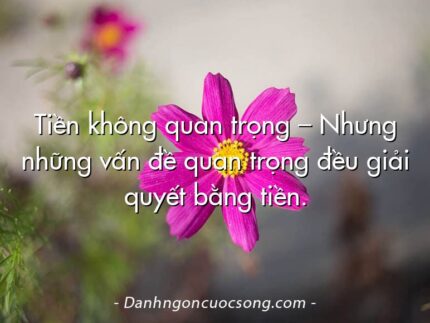 Tiền không quan trọng – Nhưng những vấn đề quan trọng đều giải quyết bằng tiền.