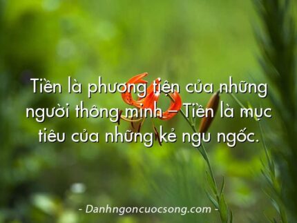 Tiền là phương tiện của những người thông minh – Tiền là mục tiêu của những kẻ ngu ngốc.