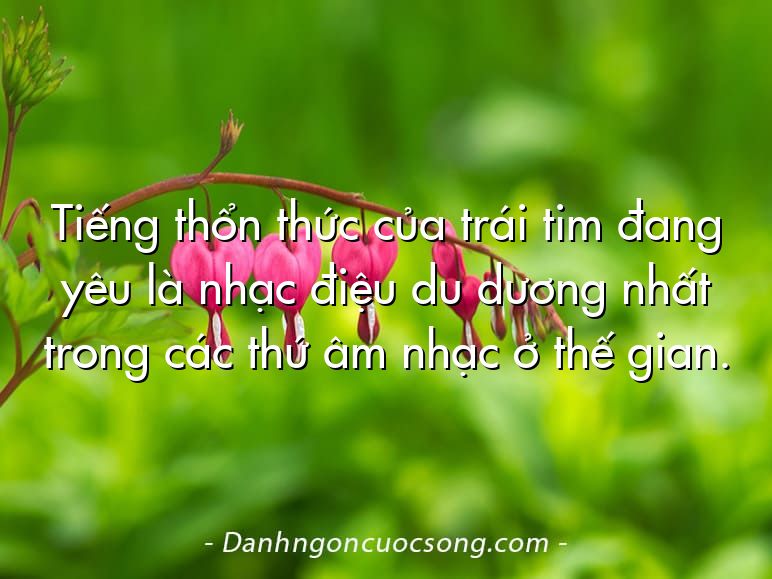 Tiếng thổn thức của trái tim đang yêu là nhạc điệu du dương nhất trong các thứ âm nhạc ở thế gian.
