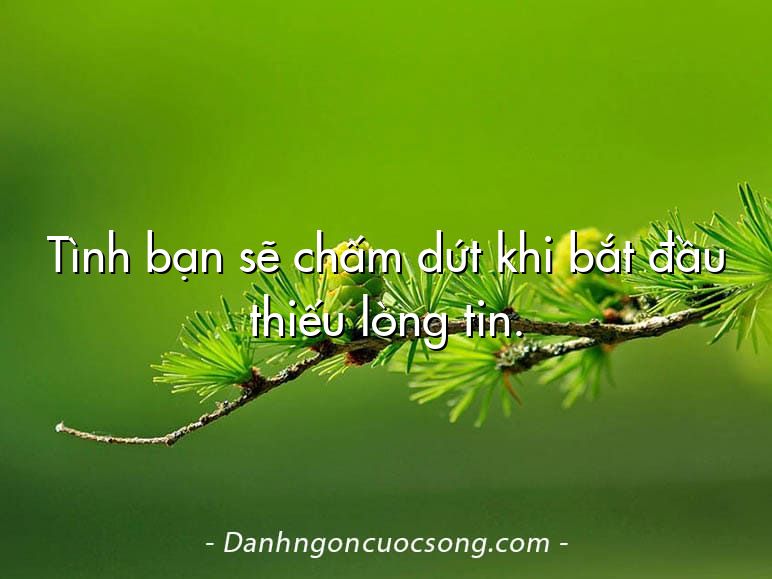 Tình bạn sẽ chấm dứt khi bắt đầu thiếu lòng tin.