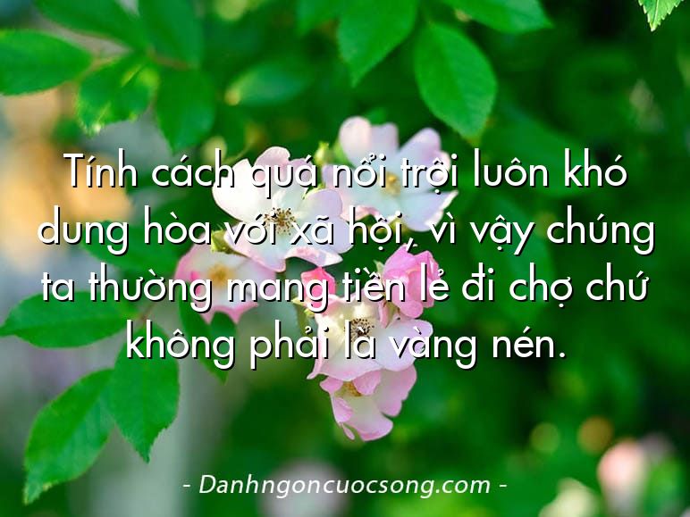 Tính cách quá nổi trội luôn khó dung hòa với xã hội, vì vậy chúng ta thường mang tiền lẻ đi chợ chứ không phải là vàng nén.