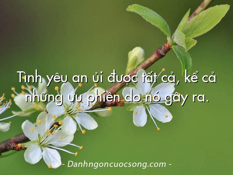 Tình yêu an ủi được tất cả, kể cả những ưu phiền do nó gây ra.