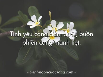Tình yêu càng đắm đuối, buồn phiền càng mãnh liệt.