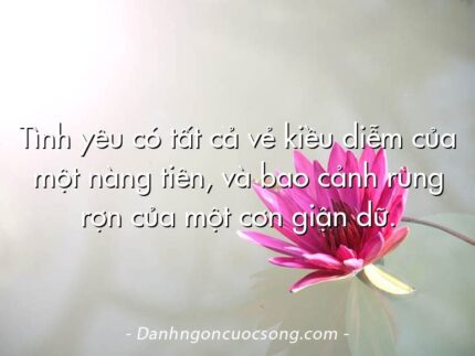 Tình yêu có tất cả vẻ kiều diễm của một nàng tiên, và bao cảnh rùng rợn của một cơn giận dữ.