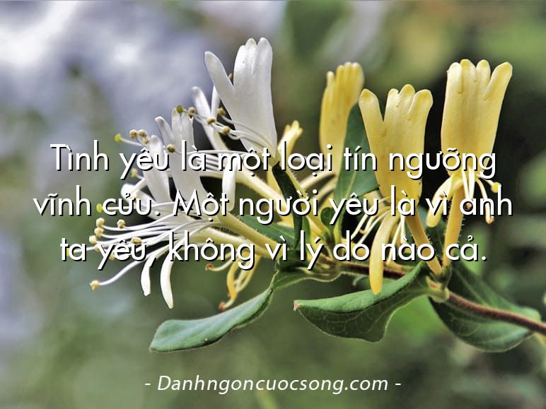 Tình yêu là một loại tín ngưỡng vĩnh cửu. Một người yêu là vì anh ta yêu, không vì lý do nào cả.